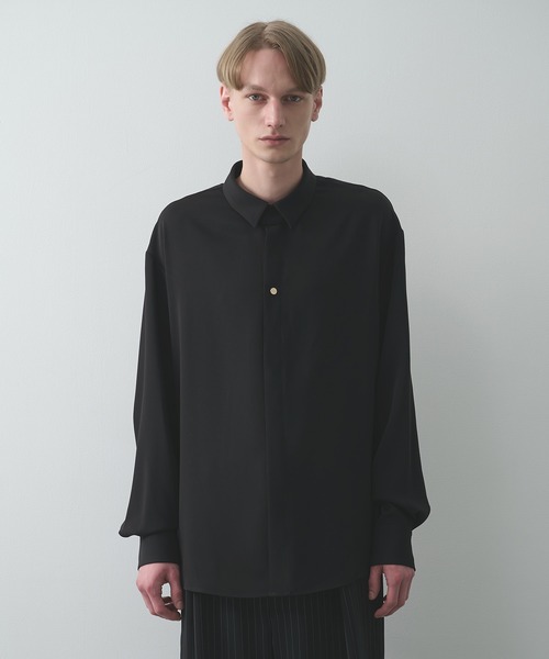 CULLNI（クルニ） シャツ Double Cloth Chin Tab Long Sleeve Shirt