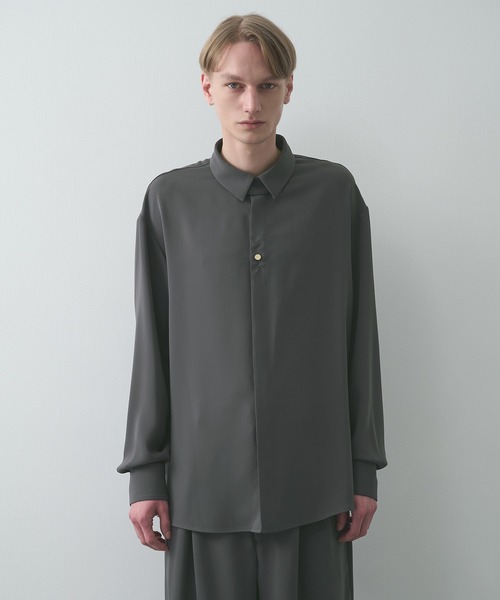 CULLNI（クルニ） シャツ Double Cloth Chin Tab Long Sleeve Shirt
