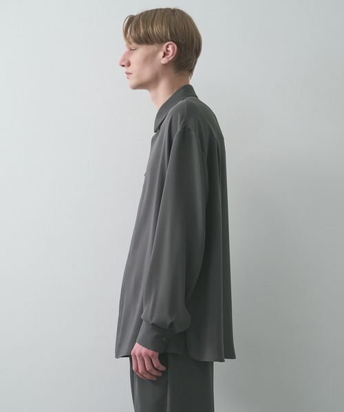 CULLNI（クルニ） シャツ Double Cloth Chin Tab Long Sleeve Shirt