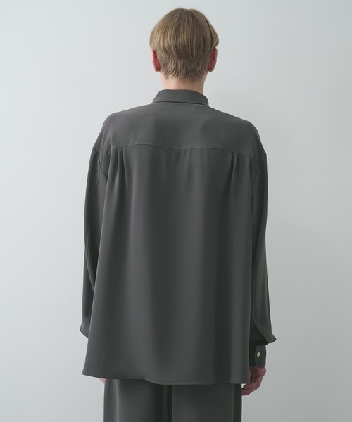 美品　CULLNI ロングシャツ　18AW CULLNI（クルニ） シャツ Double Cloth Chin Tab Long Sleeve Shirt