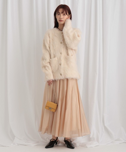 「mysty woman」 ニットカーディガン FREE アイボリー レディース_画像7