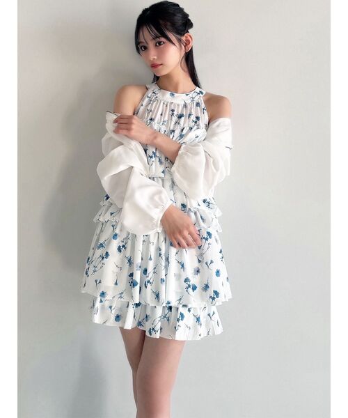 「memorif.」フラワーアメスリラッフルチュニック「セットアップ着用可能」 レディースの画像