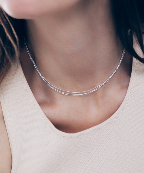 ネックレス 「silver925」Triple ballchain Nec / トリプルボールチェーンネックレス レディース メンズの画像