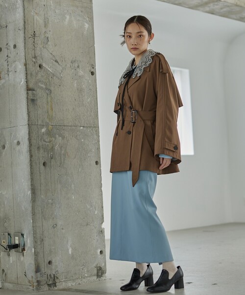 INDIVI GALLEST トレンチコート コート 「撥水」ボンディングショート