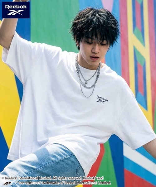 キムタク着　Reebok　Tシャツ Reebok（リーボック） tシャツ UVカット 接触冷感 ワンポイント ロゴT