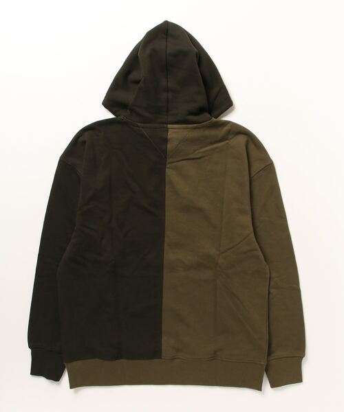「TOMMY JEANS」 プルオーバーパーカー SMALL カーキ メンズ_画像2