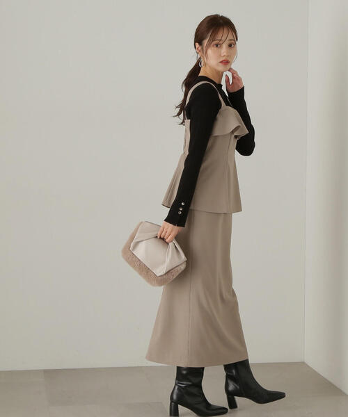 「PROPORTION BODY DRESSING」 サロペットスカート MEDIUM ブラウン レディース_画像3