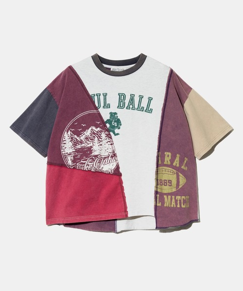 キャピタル KOUNTRY カットソー Tシャツ 変形 切替 装飾 天竺 S チチカカ（TITICACA） リメイクフロント切替Tシャツ ／ Tシャツ