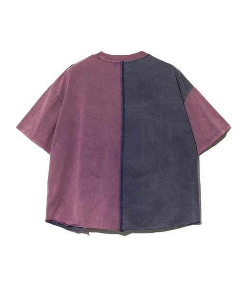 キャピタル KOUNTRY カットソー Tシャツ 変形 切替 装飾 天竺 S CUBE SUGAR（キューブシュガー） tシャツ 21/-天竺 パウダー加工