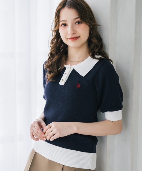 ウノピュウ DIAGONAL LOGO S/S POLO ポロシャツレディースS U.S. POLO ASSN.（ユーエスポロアッスン） ポロシャツ ポロ W's ワン