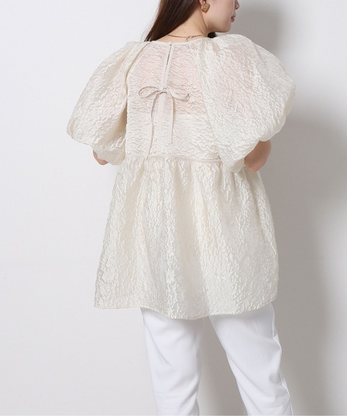 「Re.Verofonna」 7分袖ブラウス MEDIUM アイボリー レディース_画像3