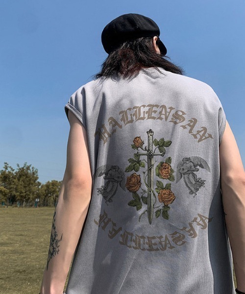 「MGV」 ノースリーブトップス X-LARGE グレー メンズ_画像8