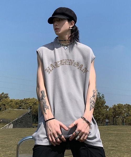 「MGV」 ノースリーブトップス X-LARGE グレー メンズ_画像9