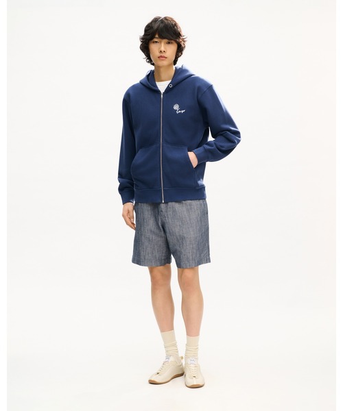 パーカー 'KENZO Tulip' エンブロイダリー ジップアップ フーディー イン コットン メンズの画像
