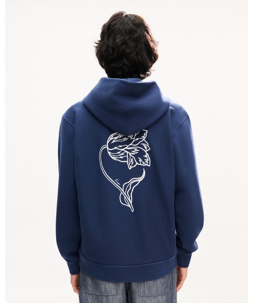 パーカー 'KENZO Tulip' エンブロイダリー ジップアップ フーディー イン コットン メンズの画像