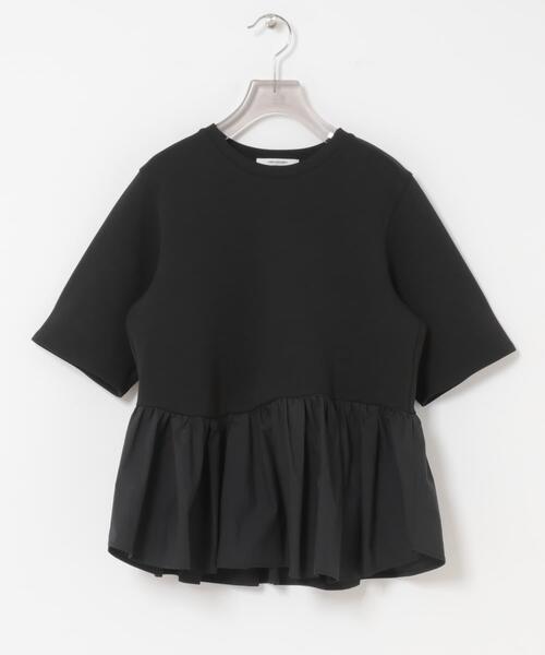 tシャツ ドッキングペプラムカットソー レディースの画像
