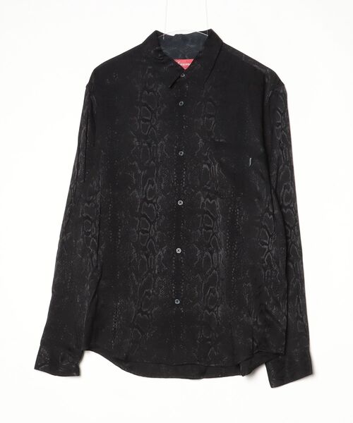 美品Supreme シュプリーム　シャツ ブラック サイズM Supreme（シュプリーム） 刺繍長袖シャツ M ブラック メンズ