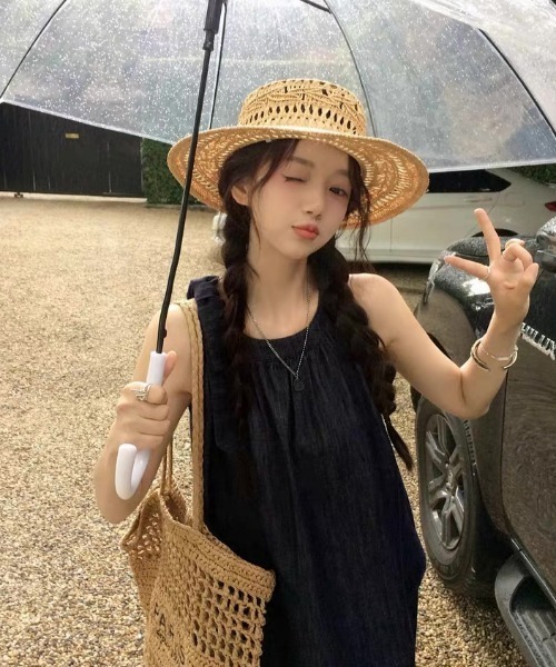FAVORITO セットアップ デニムホルターネックトップスワイドパンツ