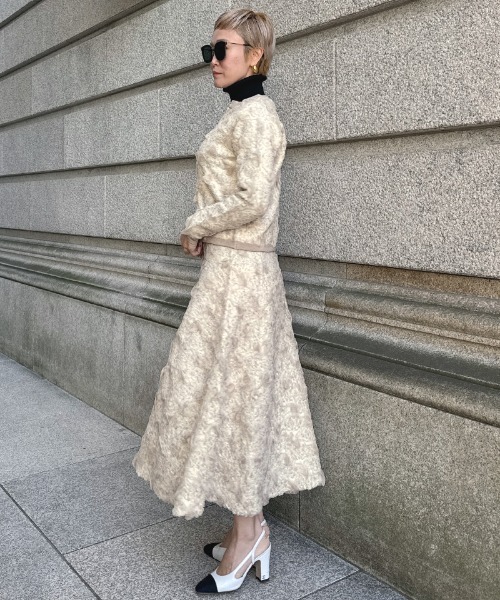 JENNE」 ニットカーディガン MEDIUM サックスブルー レディース