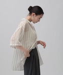リネンシャツ ブラウス シャツ 半袖 シアース...の詳細画像3