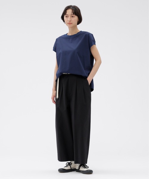 エムエイチエル MHL コットン ワイドパンツ トラウザーズ 3 黒 MHL.（エムエイチエル） ワイドパンツ パンツ LIGHTWEIGHT COTTON