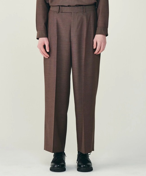 スラックス 「marka/マーカ」2/72ウール強撚トロピカル / ワンタックワイドトラウザーズ / ONE TUCK WIDE TROUSERSの画像