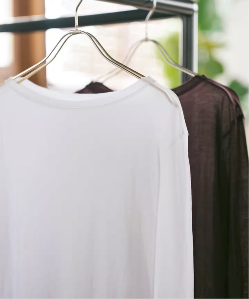 新品タグ付き✨スピックアンドスパン シアー ボートネックプルオーバー 長袖 白 Spick＆Span（スピック アンド スパン） tシャツ 「新色有り / 追加