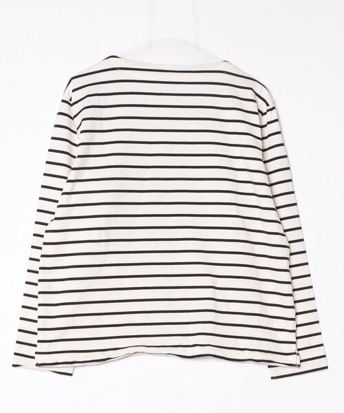 「nisica」 ボーダー柄長袖Tシャツ 2 ベージュ メンズ_画像2