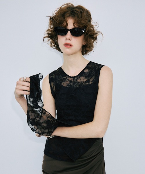 JOSE MOON（ジョゼムーン） タンクトップ ノースリーブ FRILL LACE 