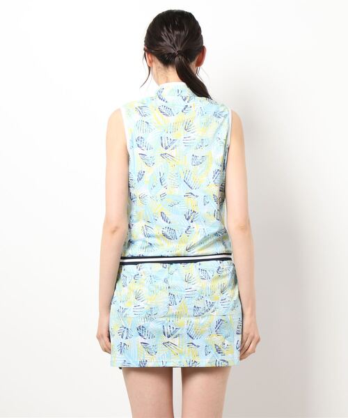 新版 ワンピース Fila Golf フィラゴルフ ワンポイント ロゴ刺繍 リーフ柄 ハーフジップ ノースリーブ ワンピース 在庫処分大特価 Dynastymuktbharat Com