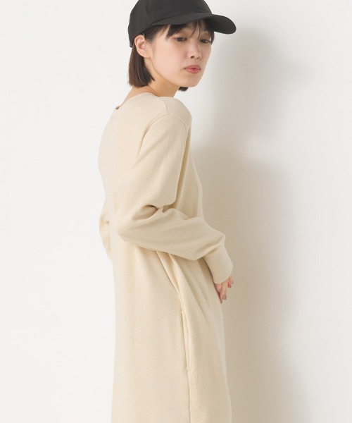 OMNES（オムネス） ワンピース ハニカムストレッチワッフル切り替え