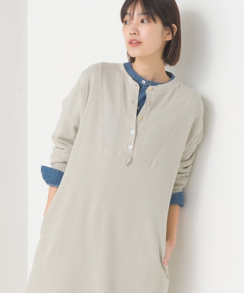 OMNES（オムネス） ワンピース ハニカムストレッチワッフル切り替え