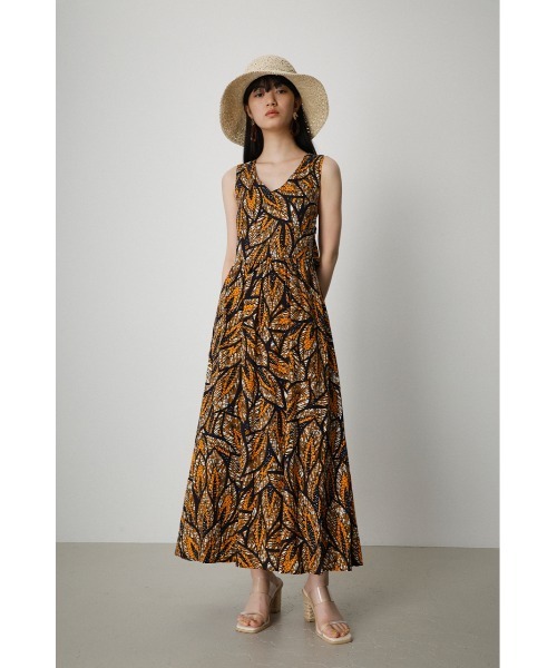 AZUL BY MOUSSY ワンピース BACK RIBBON LONG FLARE OP/バック