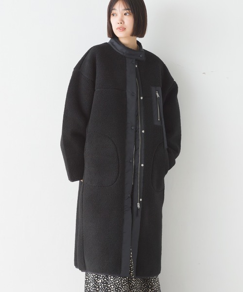 OMNES（オムネス） アウター ボンディングボアロングコート レディース