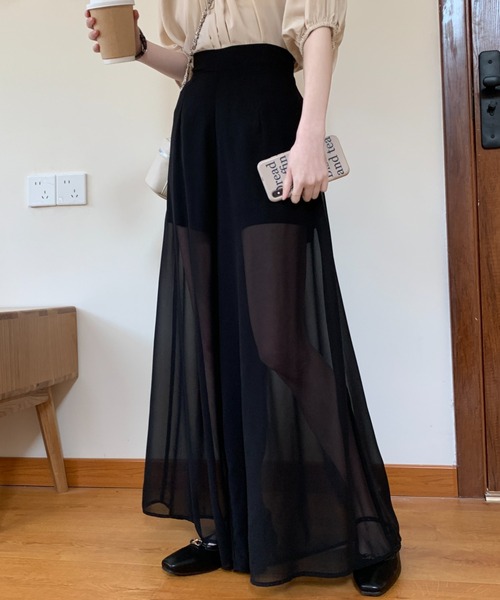 ABITOKYO（アビトーキョー） パンツ シアーワイドパンツ レディース