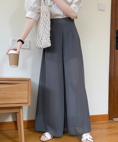 ABITOKYO パンツ シアーワイドパンツ レディース : ZOZOTOWN