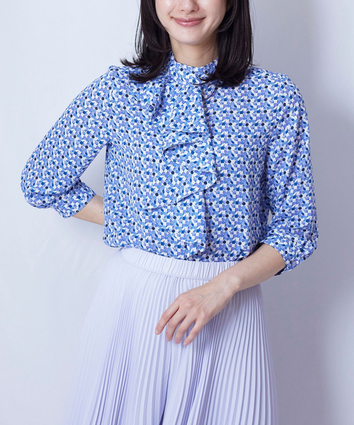 p129.13 evisu donna 日本製　迷彩柄　シャツ　フリルブラウス p129.13 evisu donna 日本製 迷彩柄 シャツ フリルブラウス