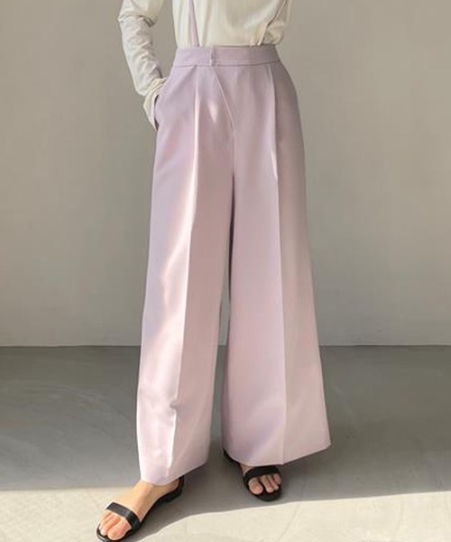 for/c パンツ ダブルクロス2WAYサス付きワイドパンツ