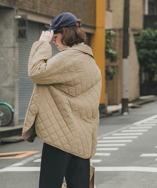 coca（コカ） アウター 襟付き中綿キルトジャケット レディース