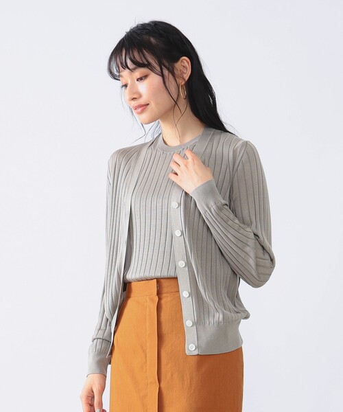 カーディガン SLOANE × Demi-Luxe BEAMS / 別注 18ゲージ ワイドリブ 
