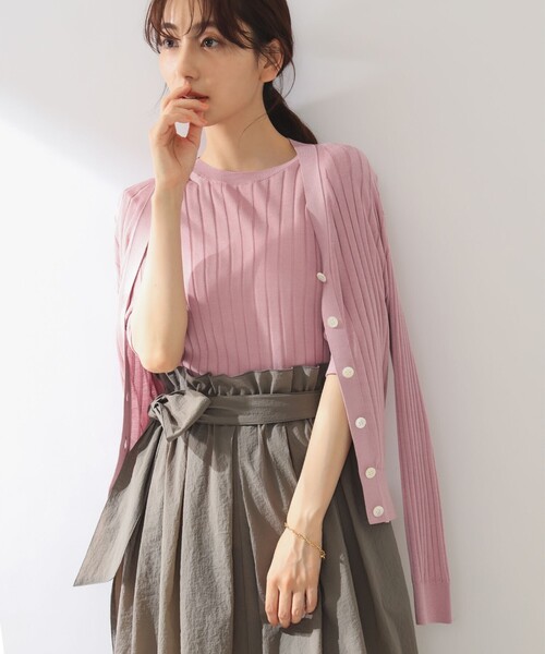 カーディガン SLOANE × Demi-Luxe BEAMS / 別注 18ゲージ ワイドリブ 