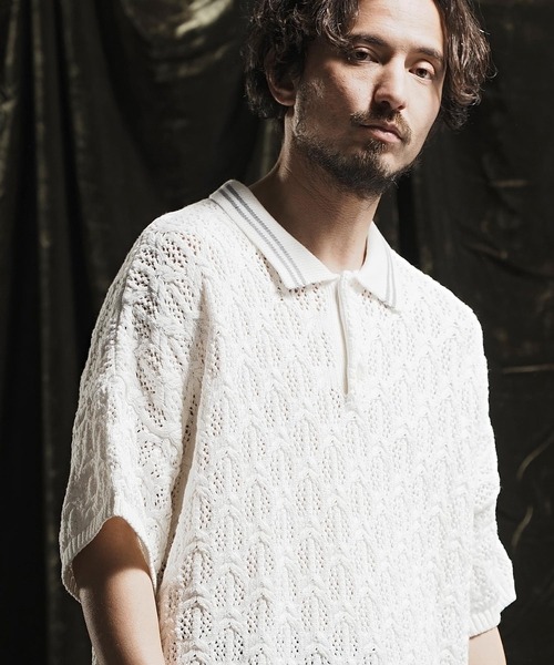 ANGENEHM（アンゲネーム） ポロシャツ mhs2157- Crochet needle