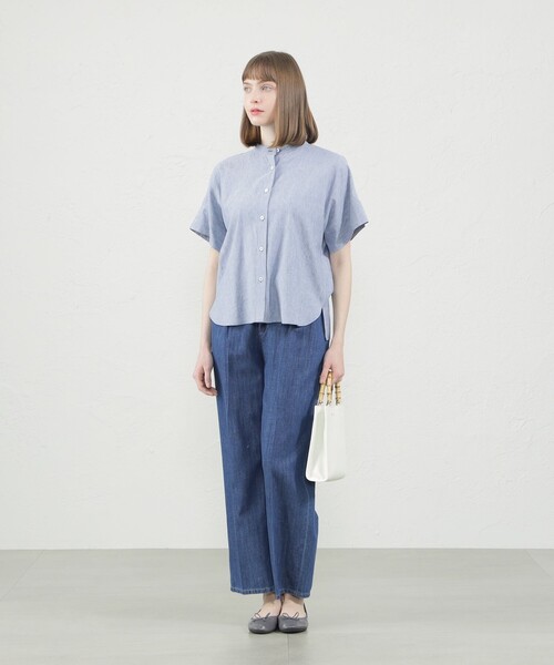 MACKINTOSH PHILOSOPHY ブラウス シャツ バンドカラーリネン