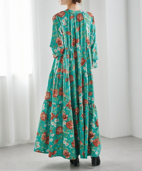 RANAN（ラナン） ワンピース レトロフラワーティアードワンピ