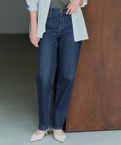 【大きいサイズ】美品23区DENIM テーパードデニム　ウォッシュドブルー 23区 ジーンズ デニム デニムパンツ 「洗える」23区DENIM