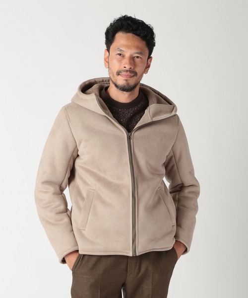 DISTINCTION MEN'S BIGI パーカー テックレザームートンパーカー