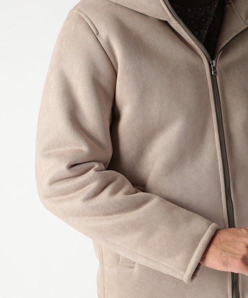 MEN'S BIGI パーカー テックレザームートンパーカー メンズ