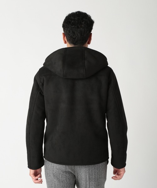 MEN'S BIGI パーカー テックレザームートンパーカー メンズ