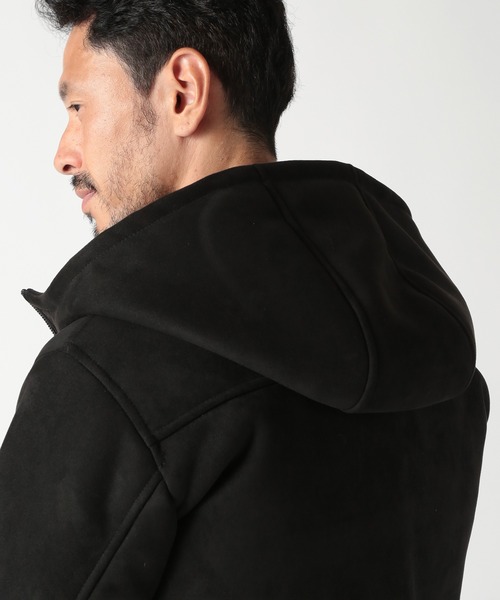 ムートンパーカー MEN'S BIGI パーカー テックレザームートンパーカー メンズ