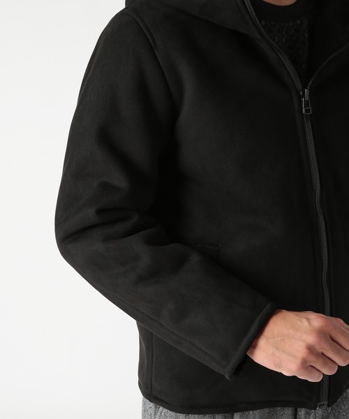 ムートンパーカー MEN'S BIGI パーカー テックレザームートンパーカー メンズ